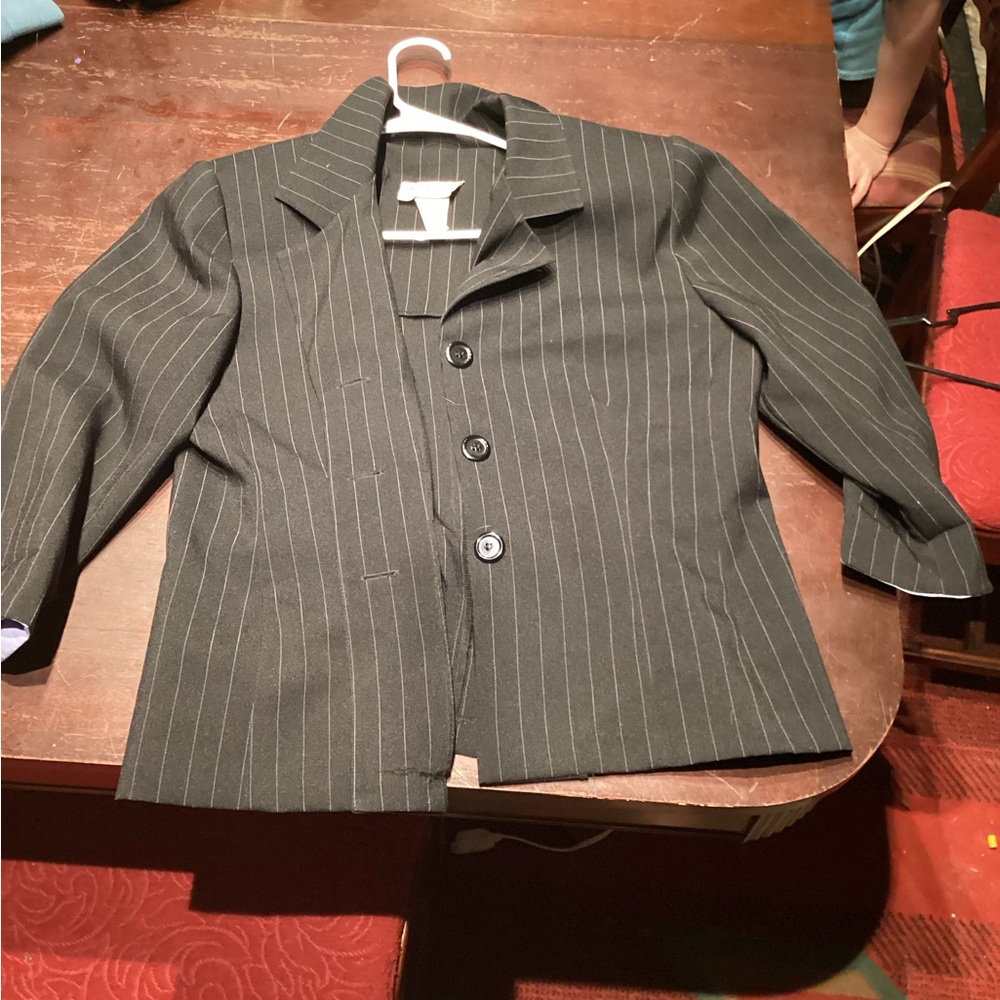 Elegant Black Pinstripe Women's Blazer